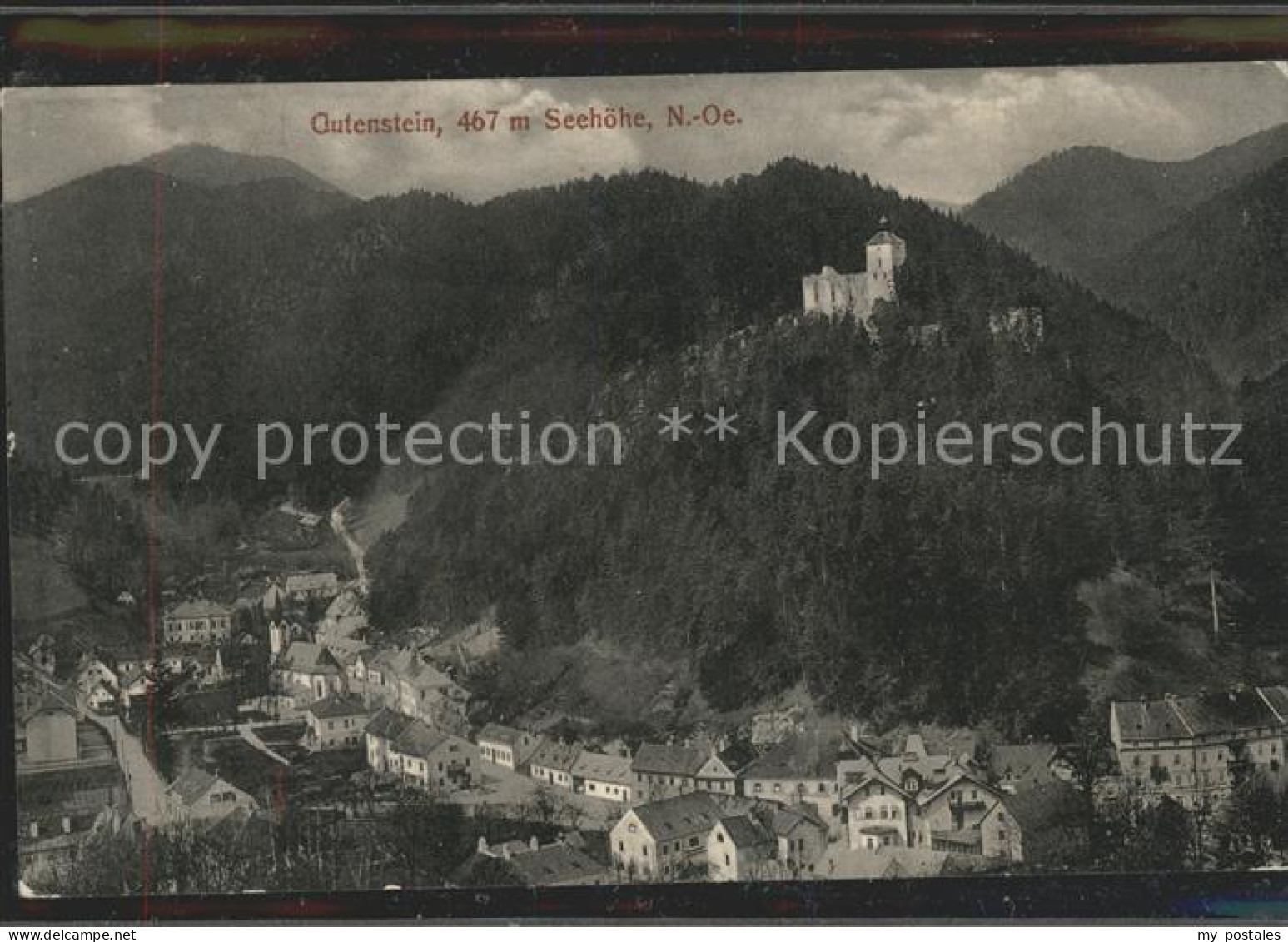 Gutenstein Niederoesterreich Teilansicht mit Burg Gutenstein