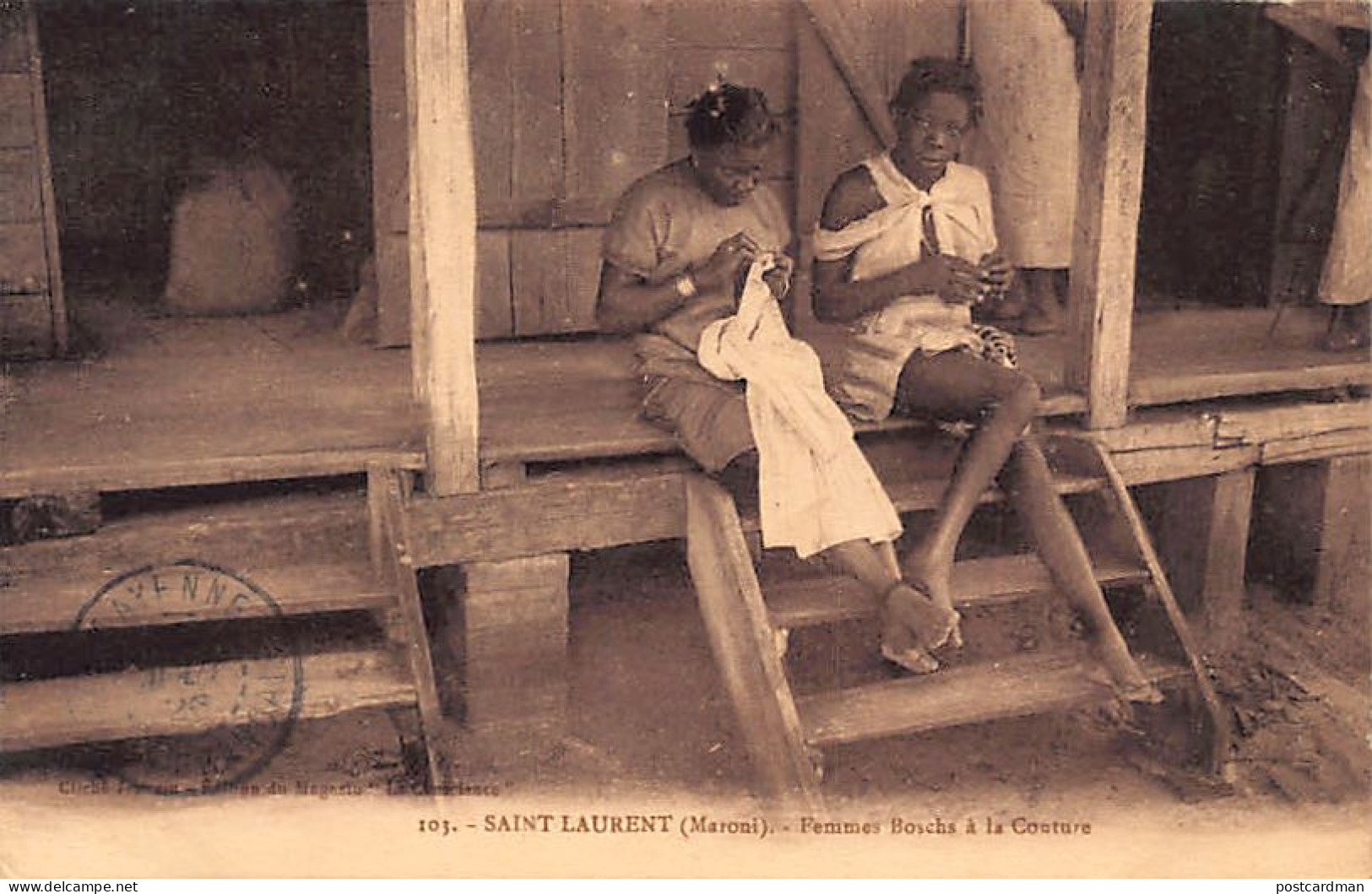 Guyane - SAINT-LAURENT du MARONI - Femmes Boschs à la couture - Ed. Cliché Jeannin - Ed. Du Magasin La Conscience 103