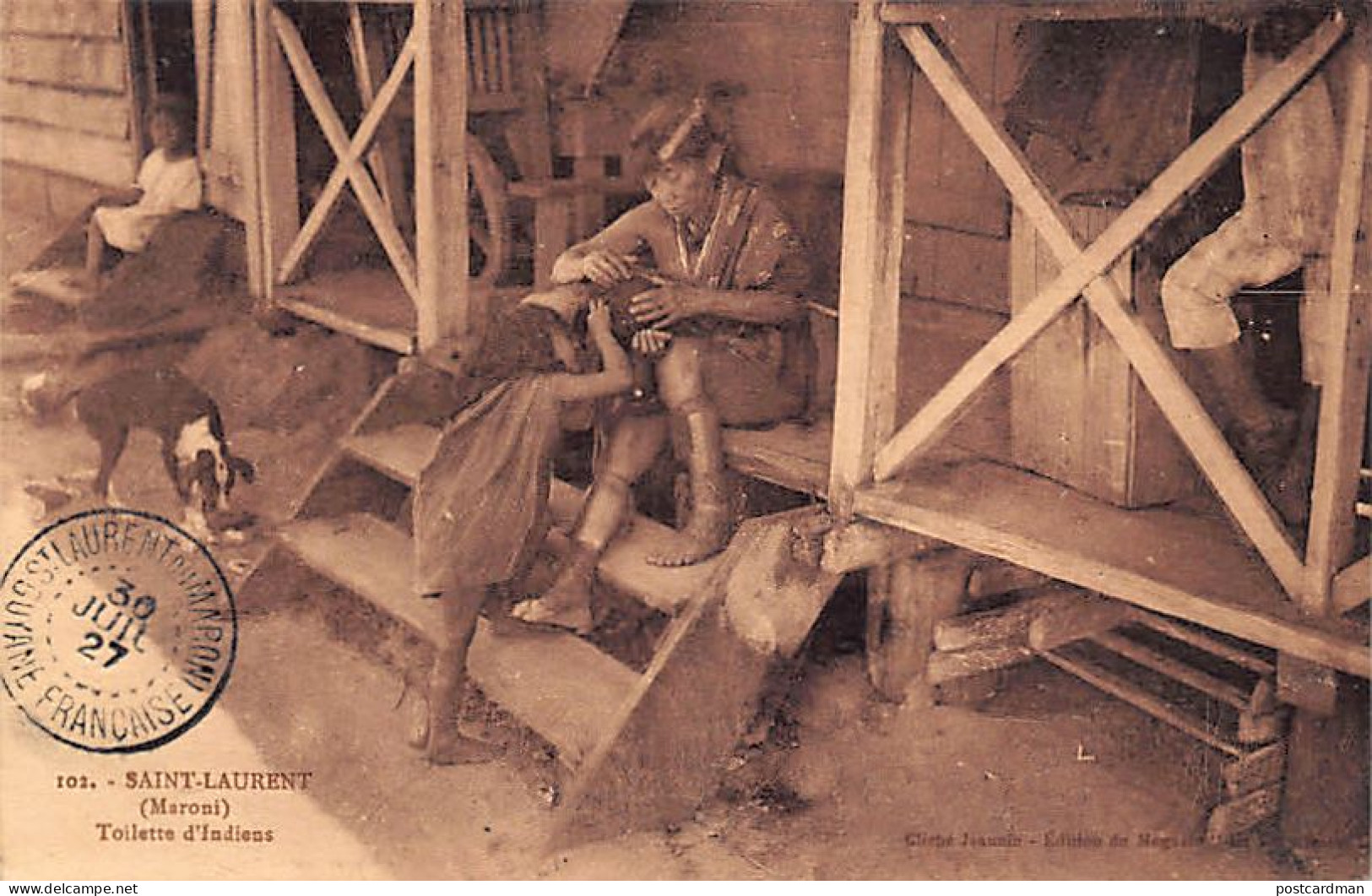 Guyane - SAINT-LAURENT du MARONI - La toilette des Indiens - Ed. Cliché Jeannin - Ed. Du Magasin La Conscience 102