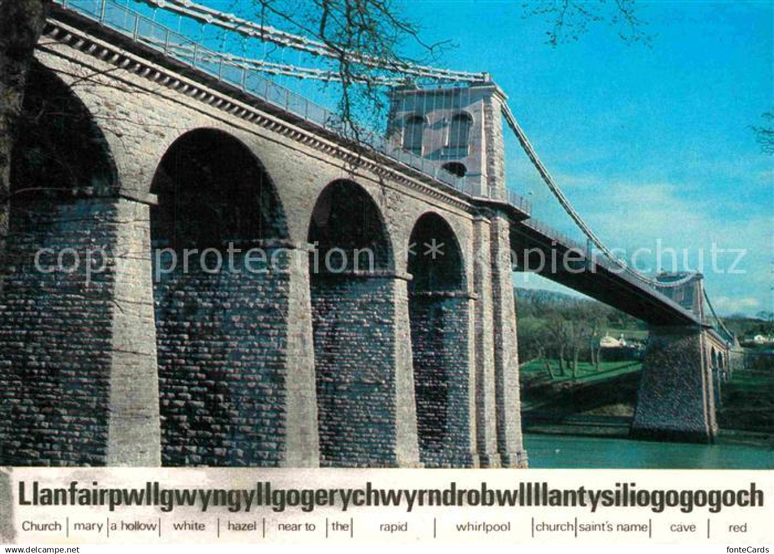 Gwynedd Wales Menai Suspension Bridge