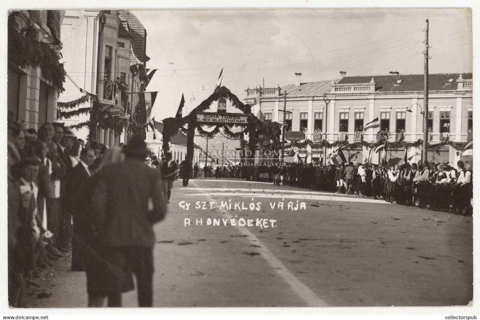 GYERGYÓSZENTMIKLÓS 1938. Visszatérés, fotós képeslap