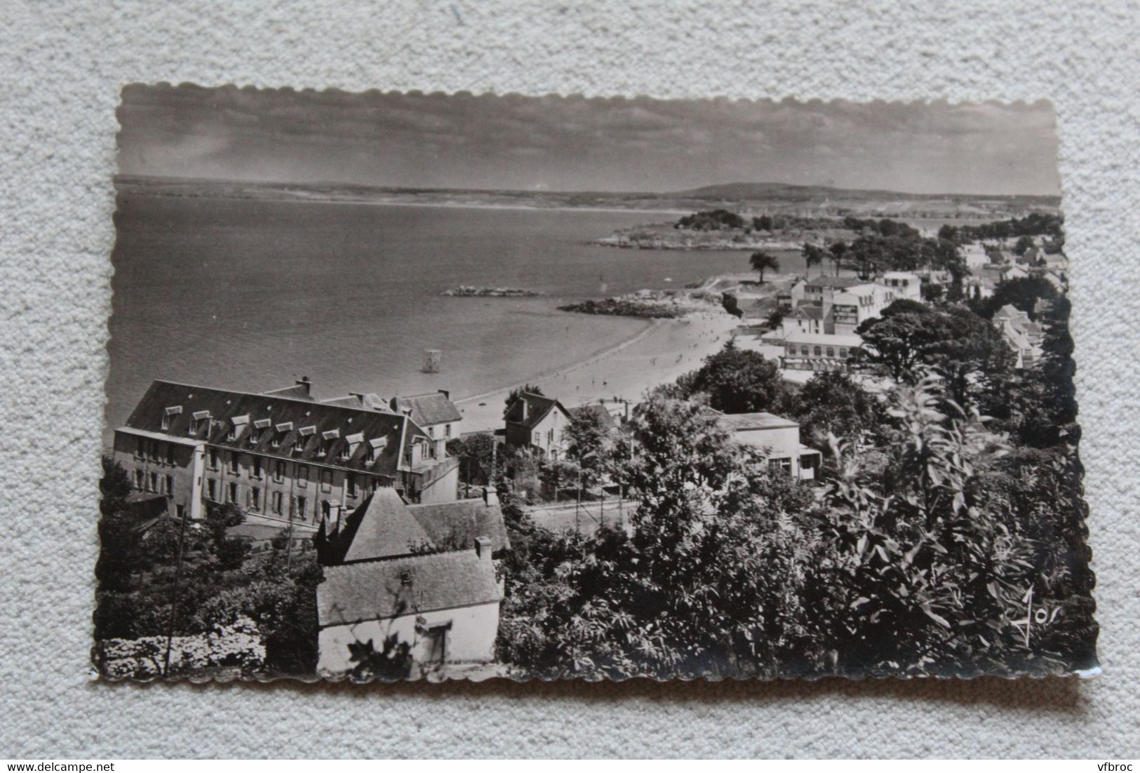 H106, Cpsm, Trebou, Douarnenez, vue du côteau sur la baie de Douarnenez et la plage, Finistère 29