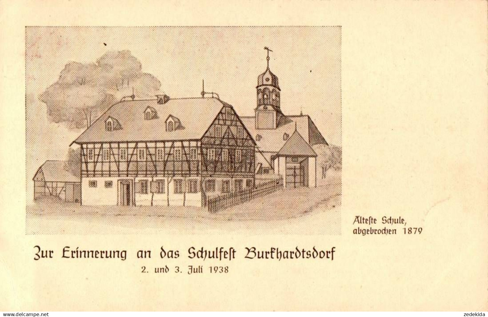 H6127 - Burkhardtsdorf - Schulfest Jubiläumskarte - Bruno Schreiber