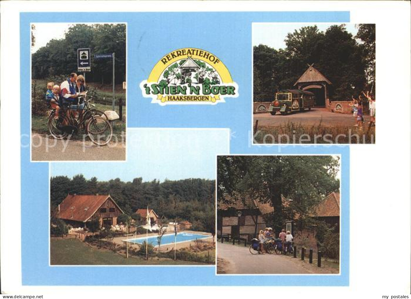 Haaksbergen Rekreatiehof t Stien n Boer BV Radfahrer Bruecke Schwimmbad Dorfstra
