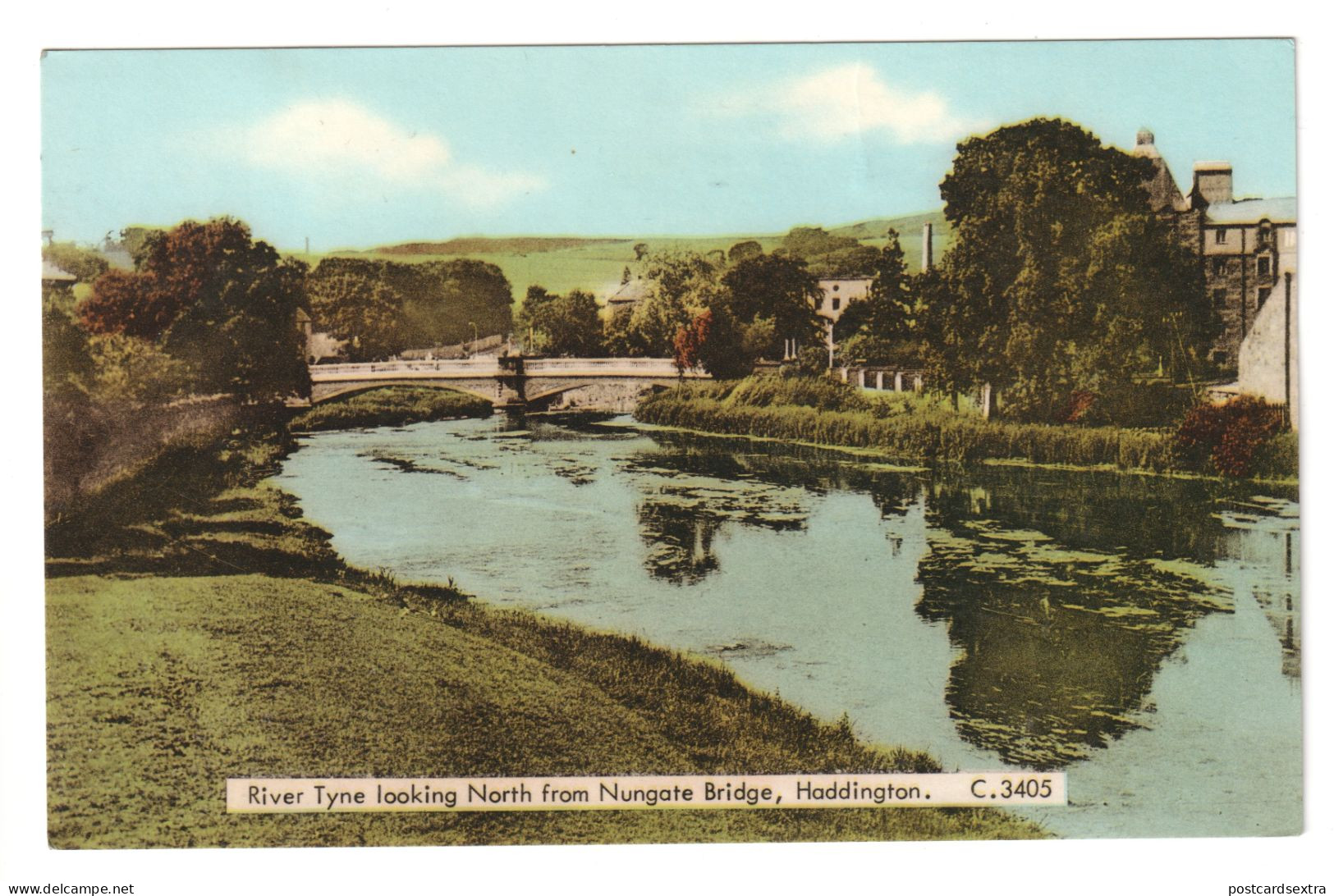 Haddington - River Tyne looking North from Nungate Bridge - 1972 used East Lothian postcard