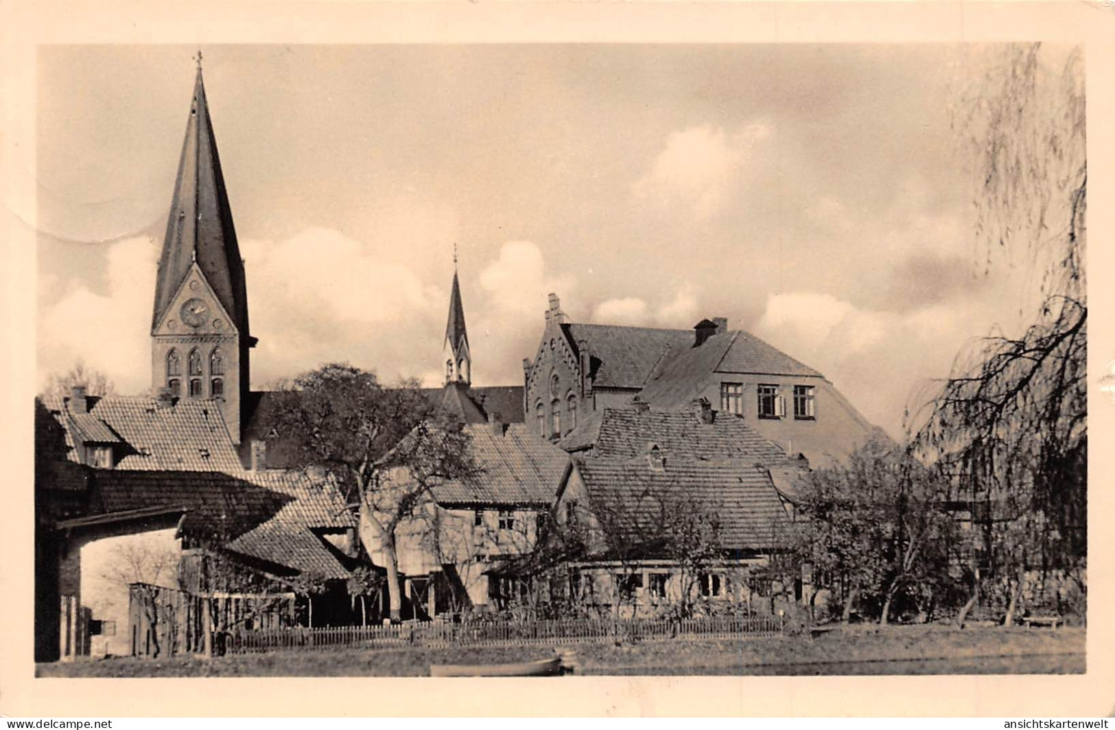 Hagenow Blick auf Schule und Kirche gl1964 #171.581