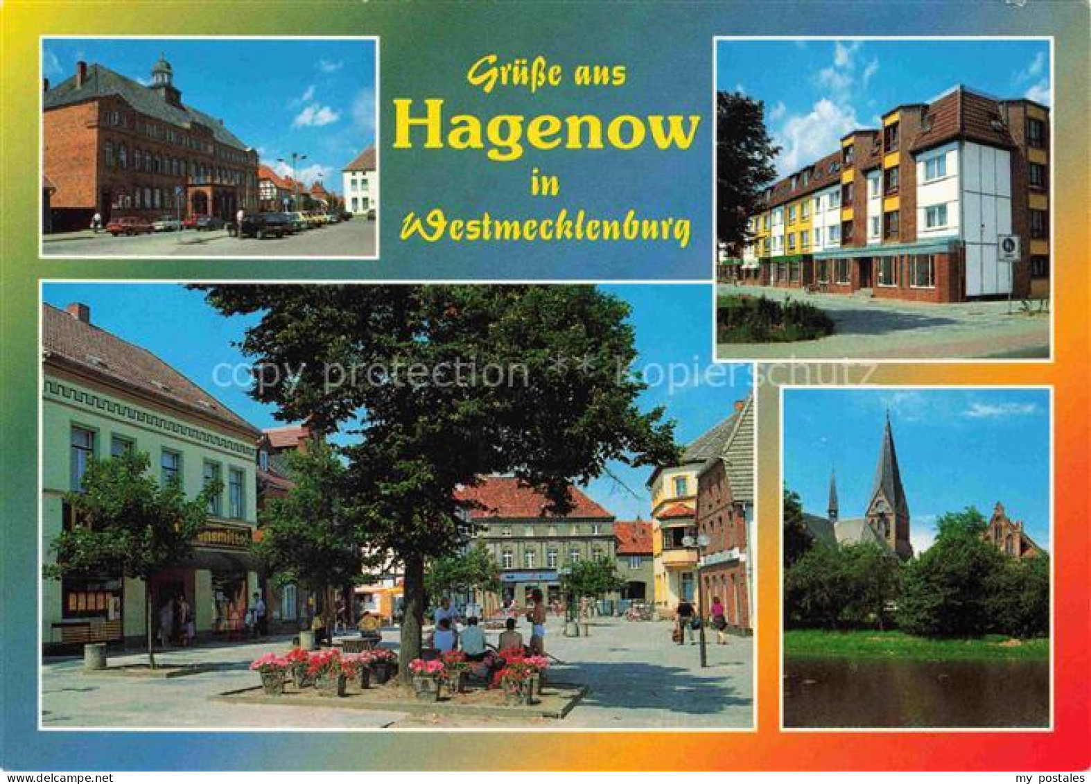 Hagenow Motive im Ortszentrum Marktplatz Kirche