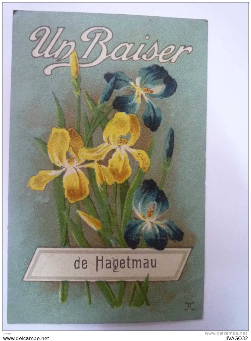 HAGETMAU  (Landes)  :  Carte fantaisie  "Un BAISER de  HAGETMAU"