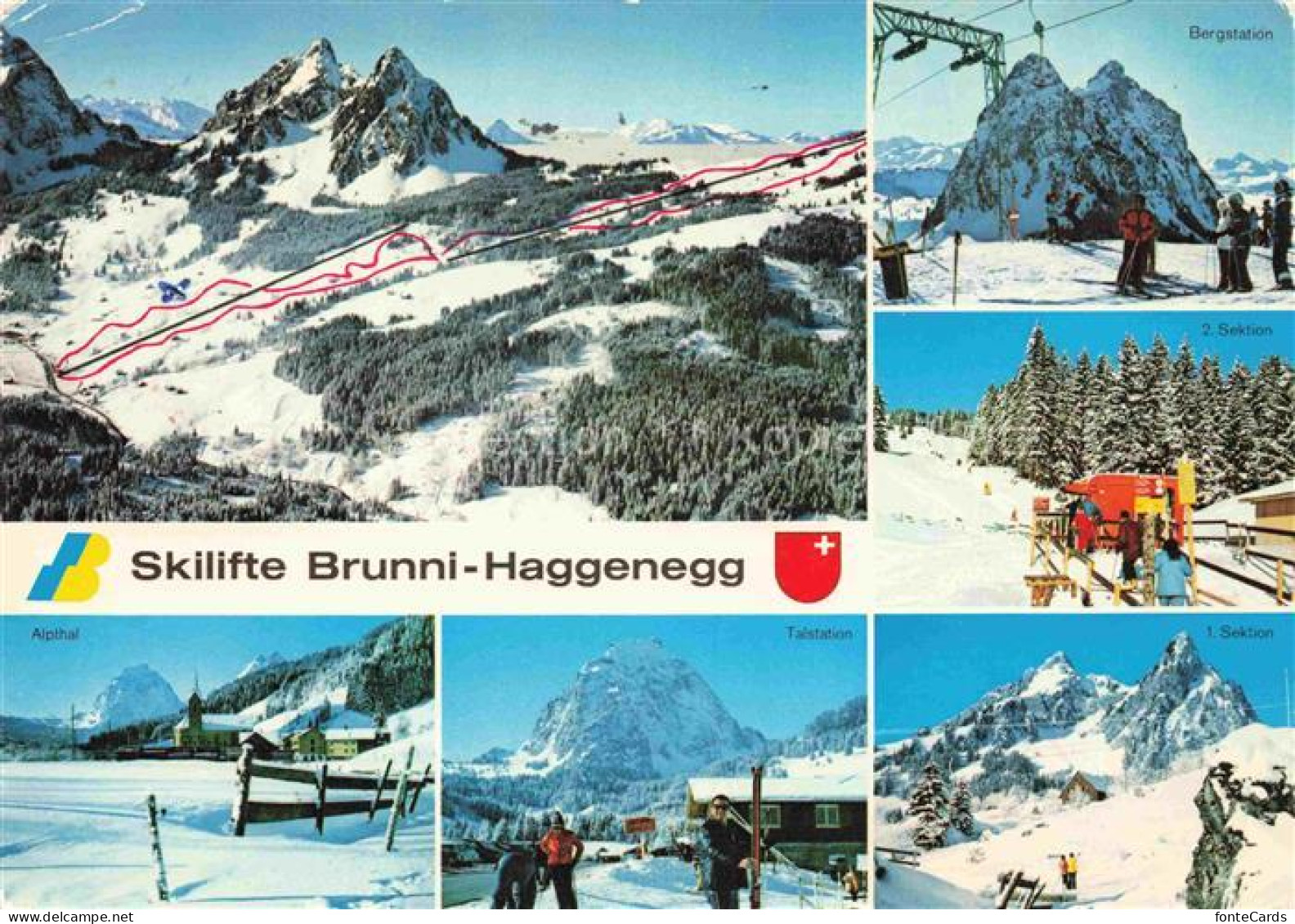 Haggenegg 1414m SZ Skilifte Brunni-Haggenegg Bergstation Talstation Skisport Win