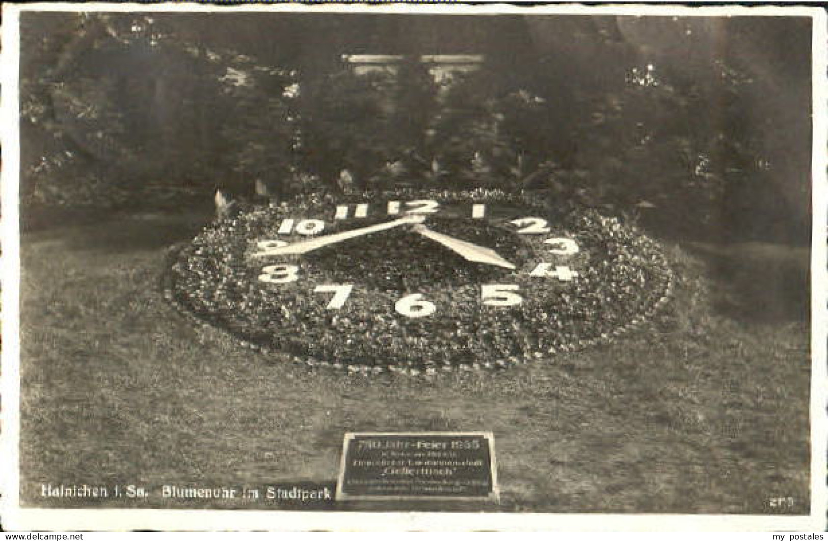 Hainichen Blumenuhr Stadtpark x 1937