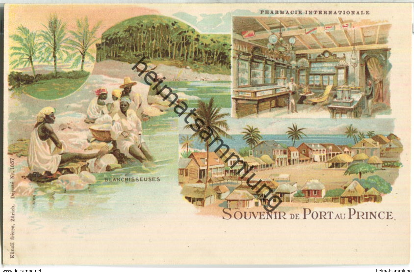 Haiti - Port au Prince - Parmacie Internationale - Blanchisseuses - Verlag Künzli freres Zürich ca. 1895