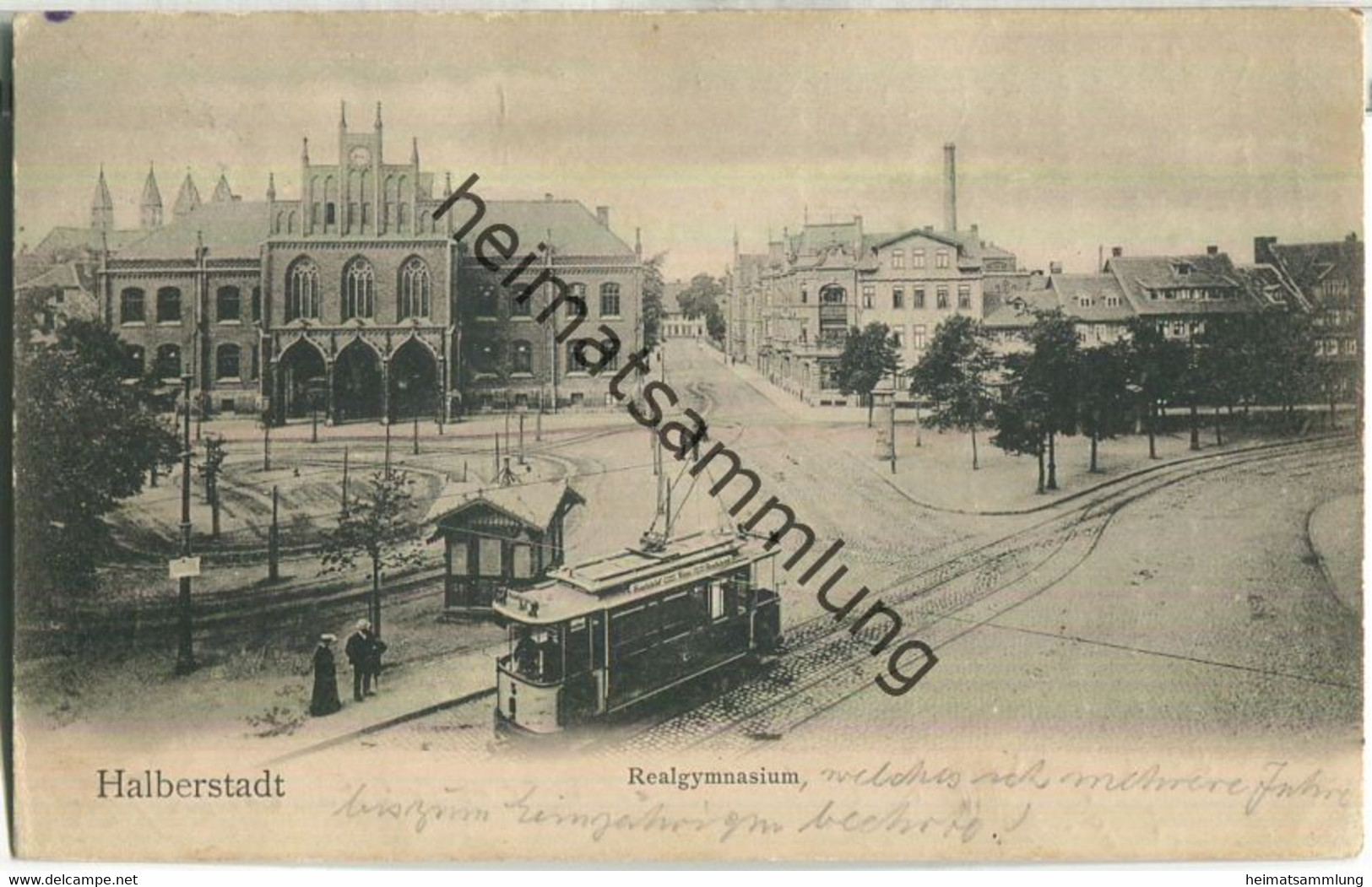 Halberstadt - Realgymnasium - Strassenbahn
