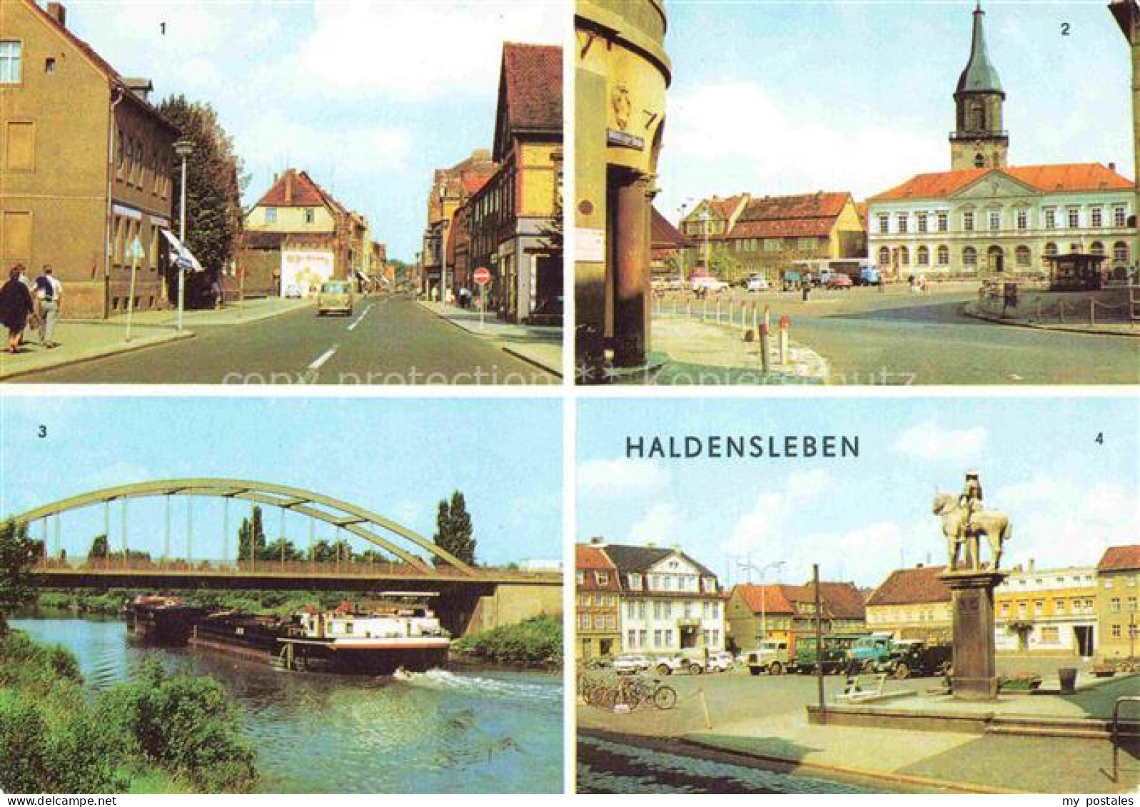 Haldensleben Ernst Thaelmann Strasse Rathaus Neue Bruecke am Mittellandkanal Fri