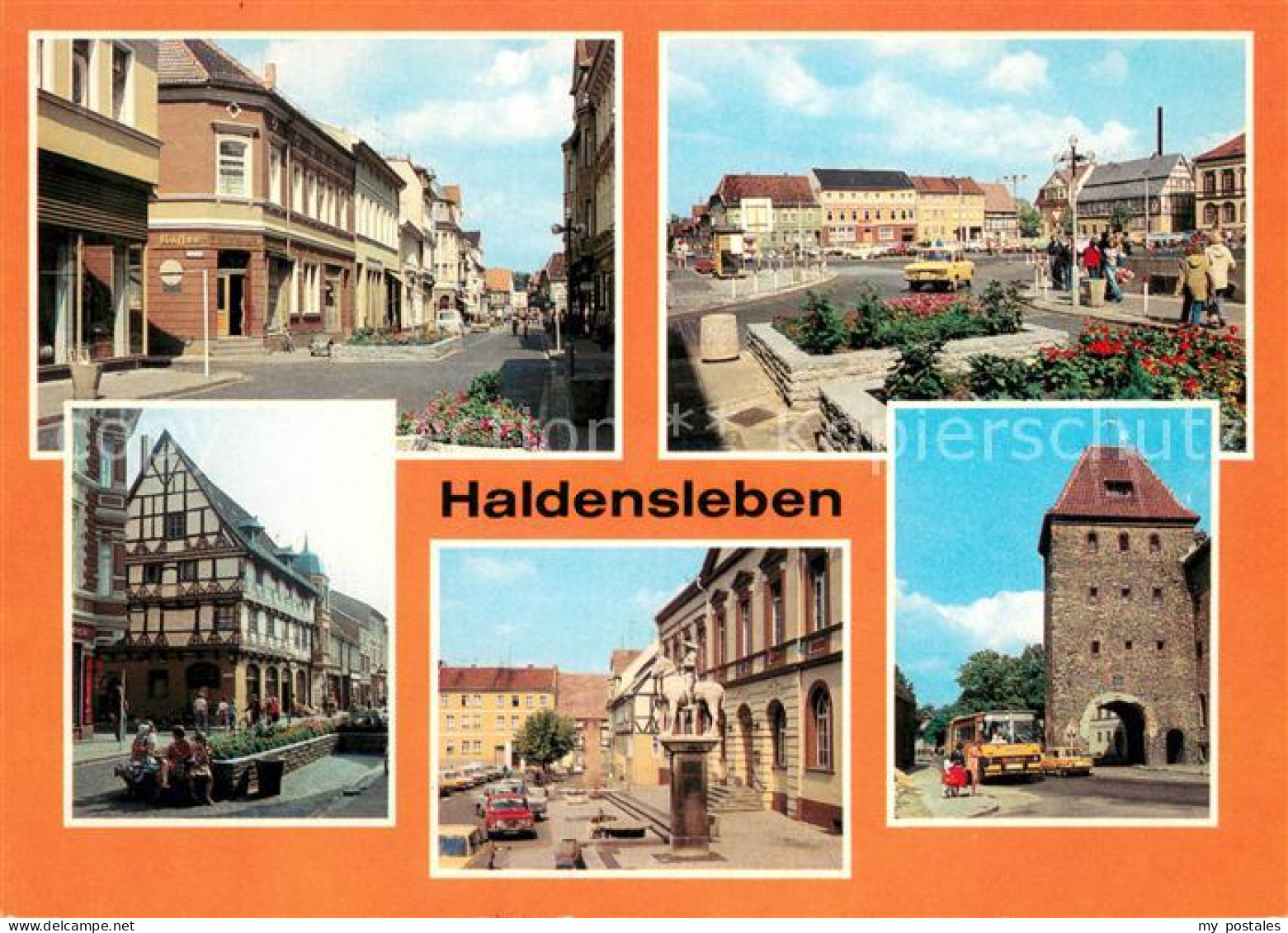 Haldensleben Thaelmannstrasse Friedrich Engels Platz Kuehnesches Haus Reitender