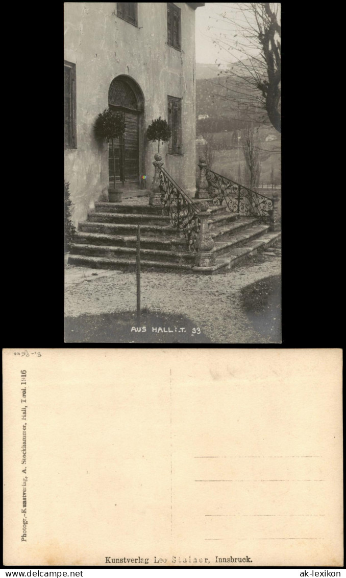 Hall in Tirol Solbad Hall Haus, Eingangsportal - Ziergeländer, Tirol 1916