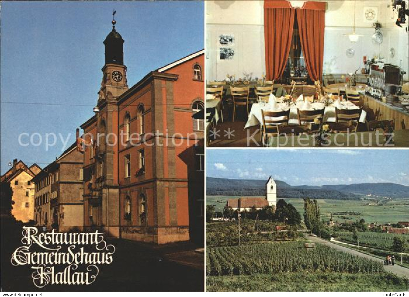 Hallau Restaurant Gemeindehaus Hallau Grosser Saal Kirche