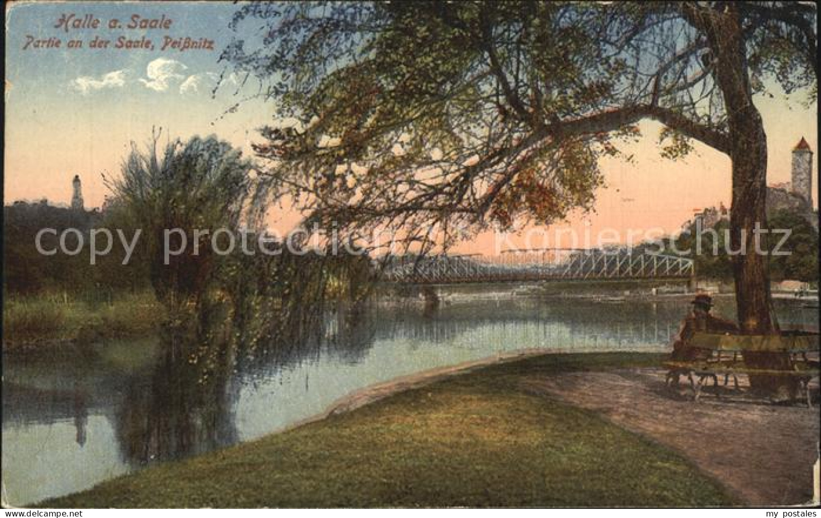 Halle Saale Partie an der Saale Peissnitz