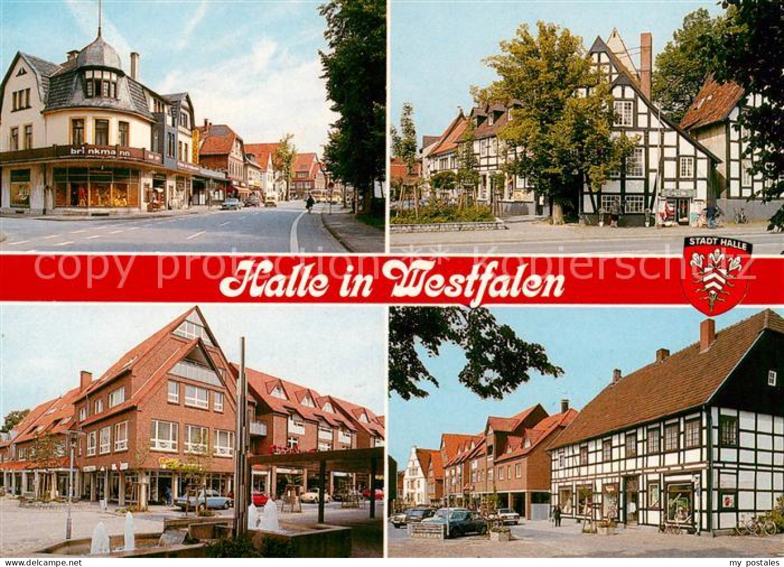 Halle Westfalen Teilansichten Stadtzentrum Brunnen Fachwerkhaeuser
