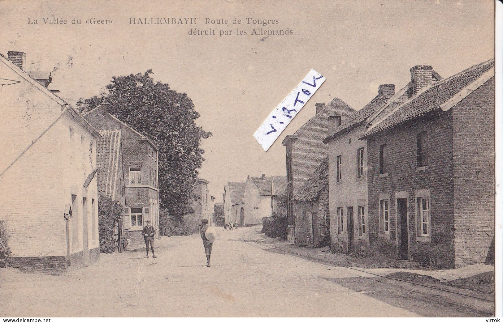 Hallembaye :  route de Tongres    ( ecrit  1925 avec timbre )