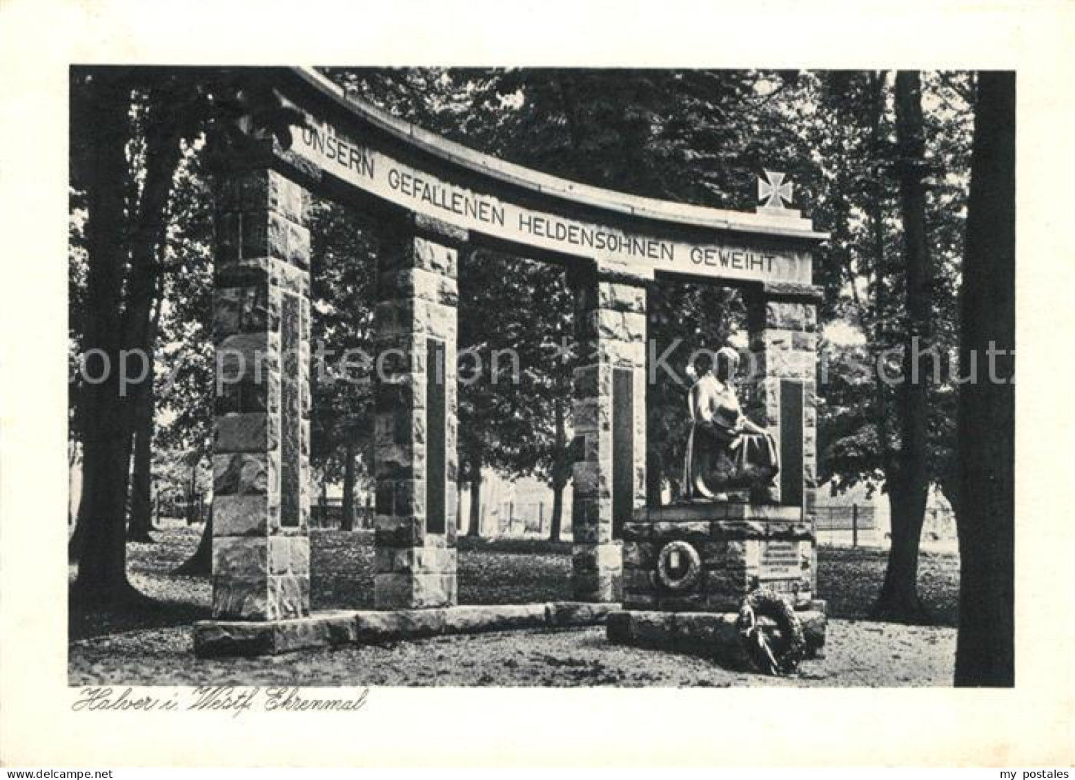 Halver Ehrenmal Kupfertiefdruck