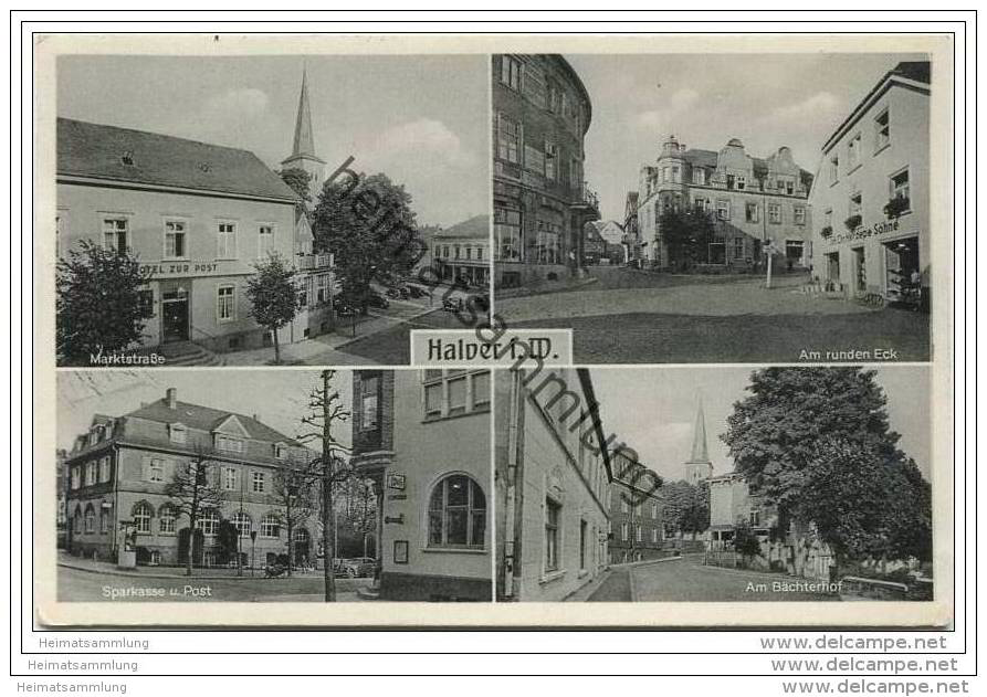 Halver in Westfalen - Marktstrasse - Am runden Eck - Sparkasse und Post - Am Bächterhof