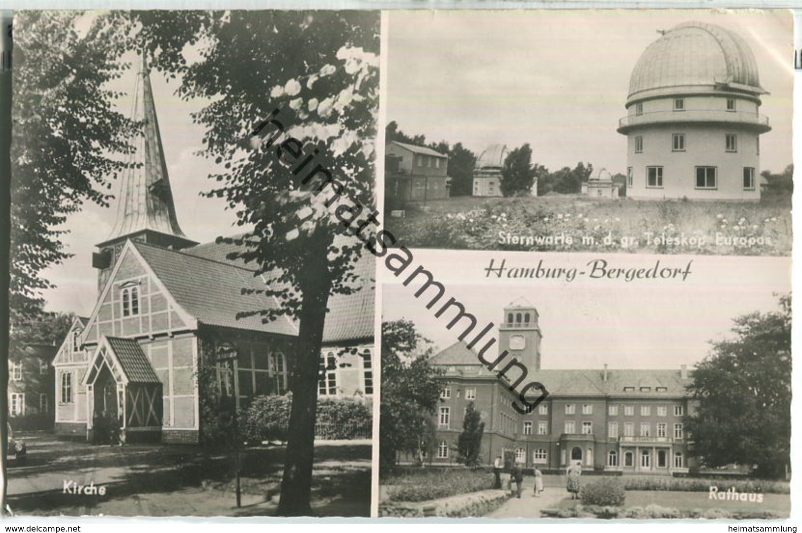 Hamburg-Bergedorf - Sternwarte - Kirche - Foto-Ansichtskarte - Verlag Rud. Reher Hamburg