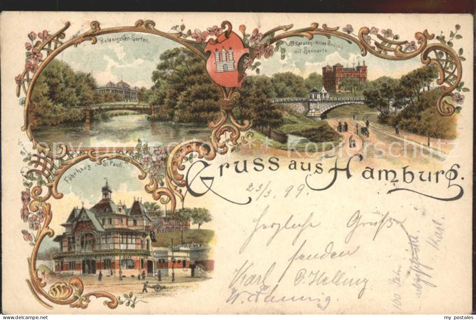 HAMBURG  CITY Faehrhaus St Pauli Botanischer Garten Karsten Miles Bruecke mit Se
