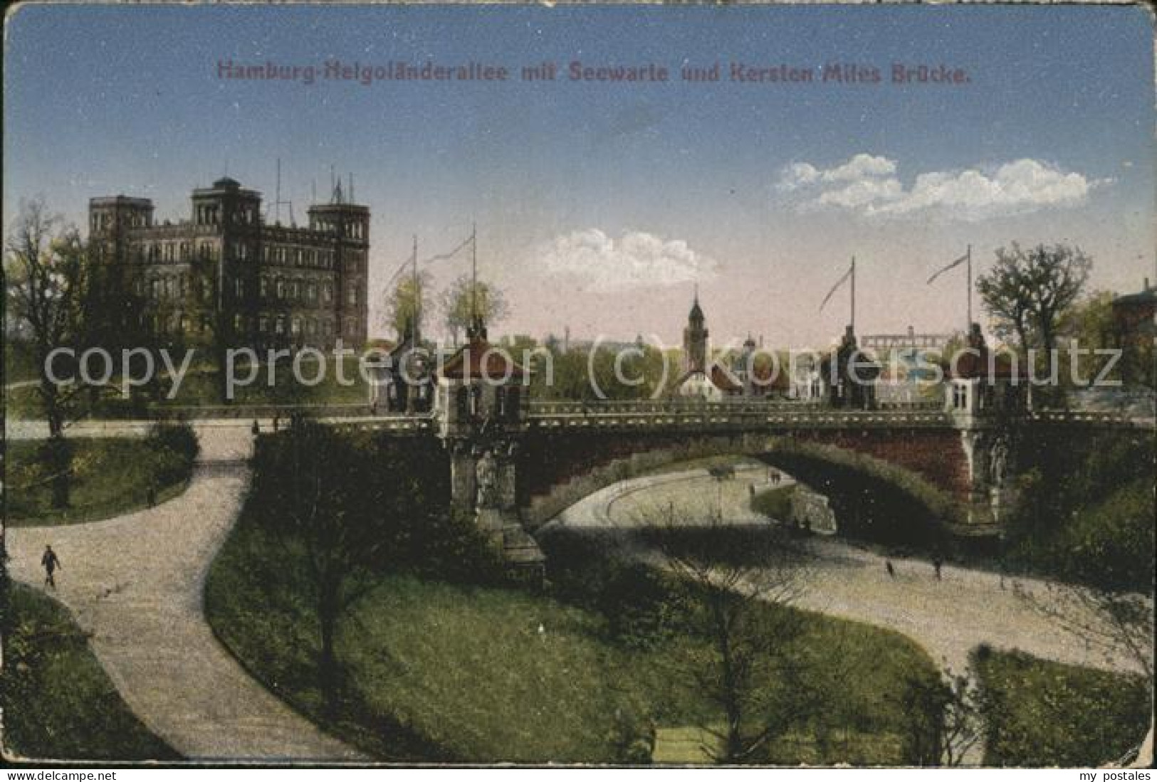 HAMBURG  CITY Helgolaenderallee mit Seewarte u.Kersten-Miles-Bruecke