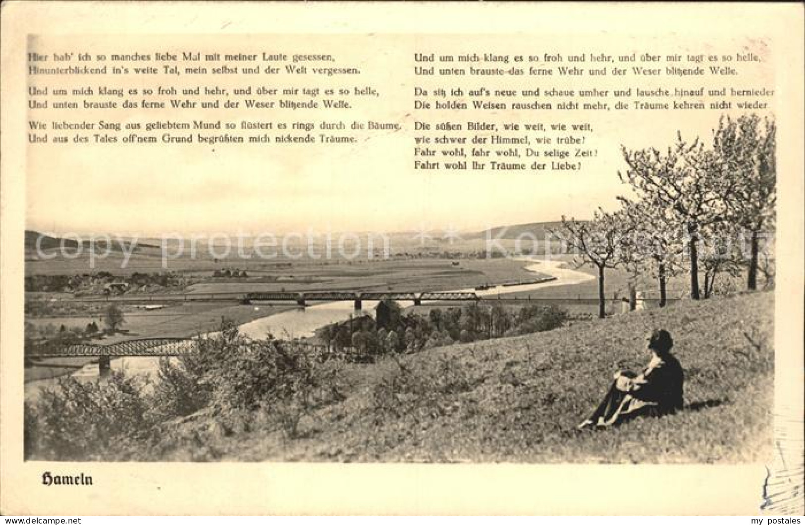 Hameln Weser Panorama Gedicht Serie Aus deutschen Landen