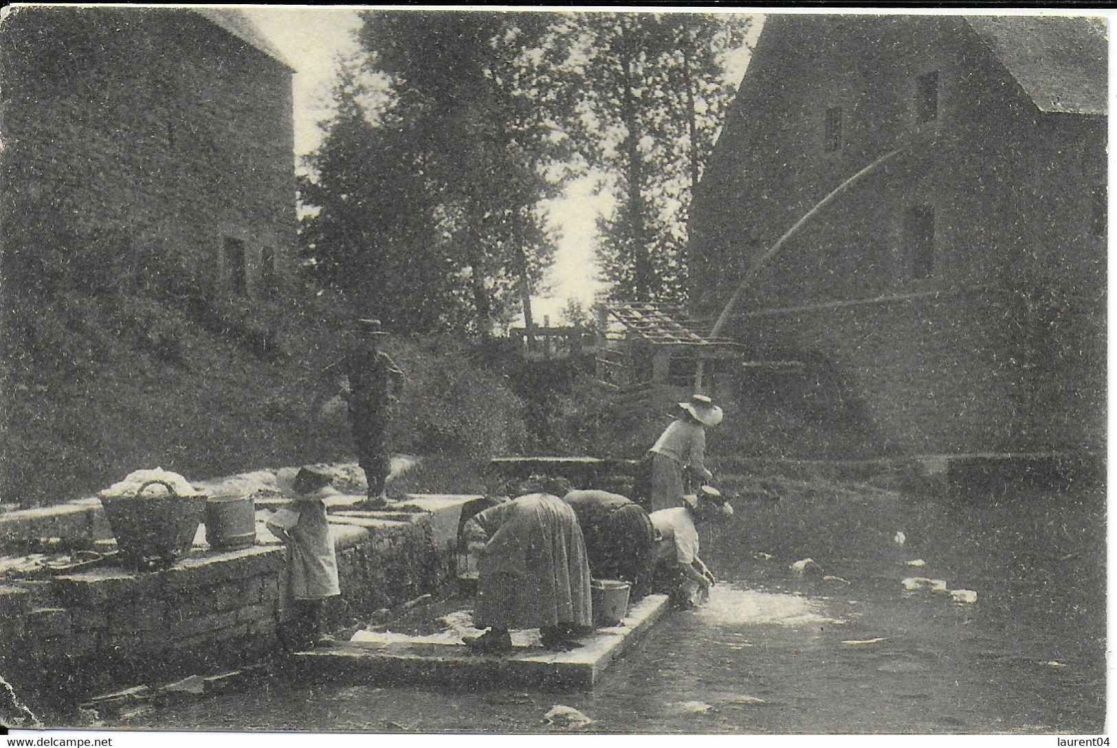 HAMOIS. MOHIVILLE. SOCOVILLE. ENVIRONS DE CINEY.LE MOULIN. BELLE ANIMATION AVEC LAVANDIERES. ENVIRONS DE CINEY.