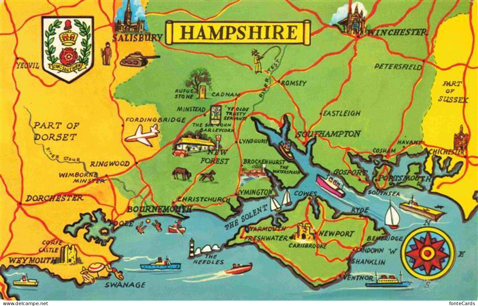 Hampshire  (County) UK uebersichtskarte