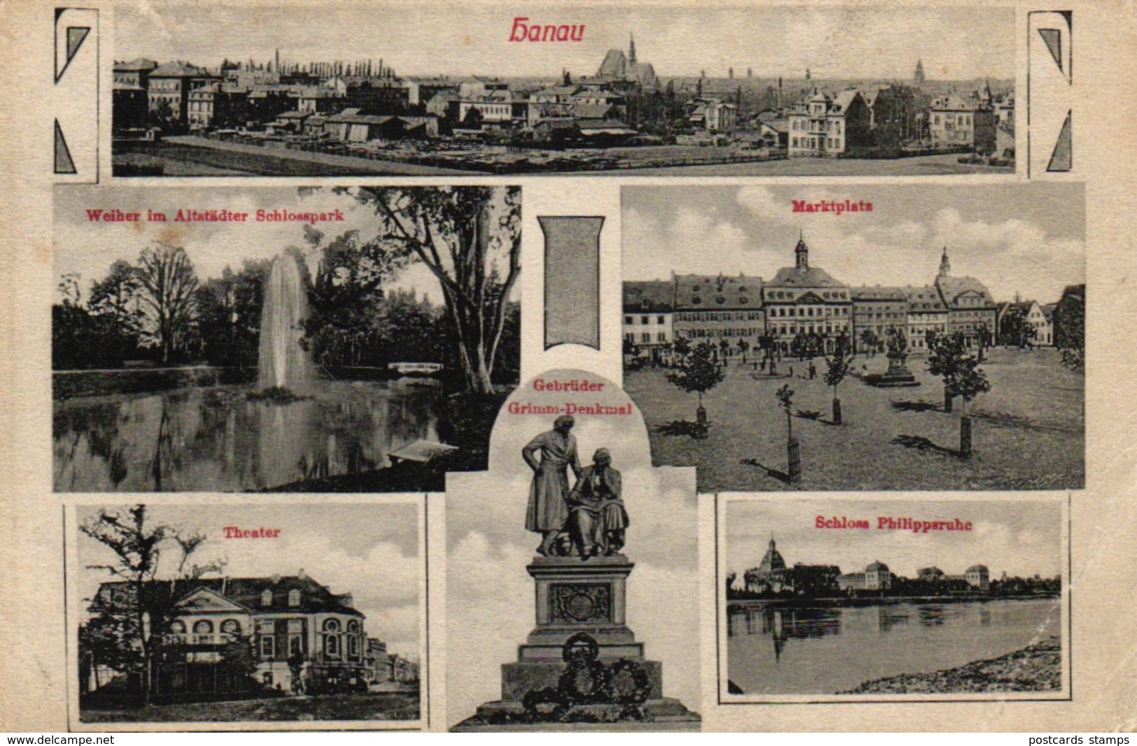 Hanau, Mehrbild-AK, 1909