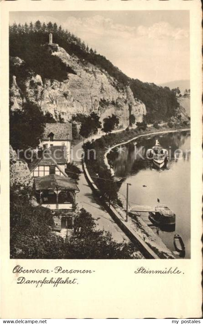 Hann. Muenden Oberweser Personen Dampfschiffahrt Steinmuehle