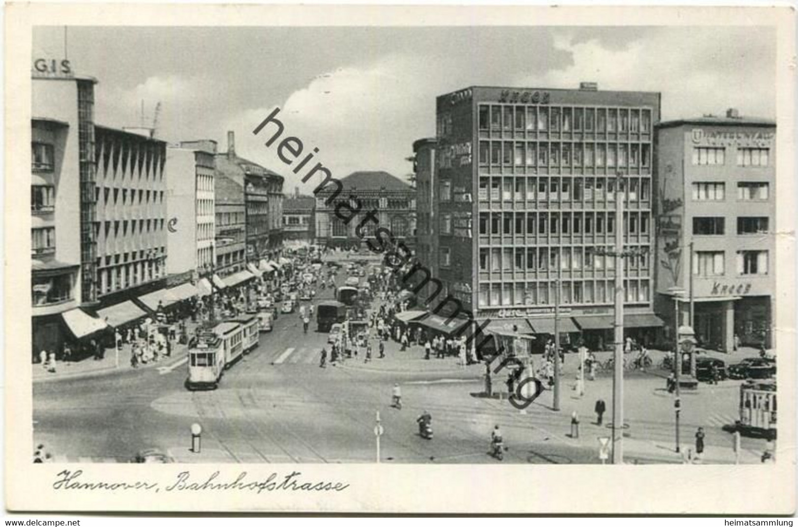 Hannover - Bahnhofstrasse - Strassenbahn - Verlag Dr. Müller Hannover - gel. 1953