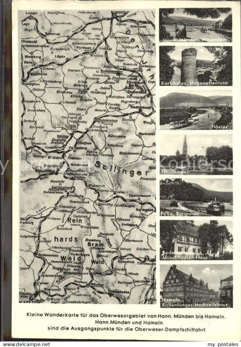 Hannoversch Muenden Kleine Wanderkarte Muenden Karlshafen