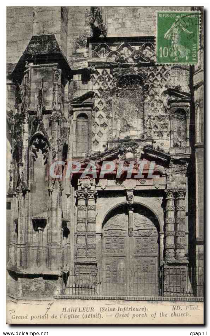 Harfleur CPA Grand portail de l'eglise