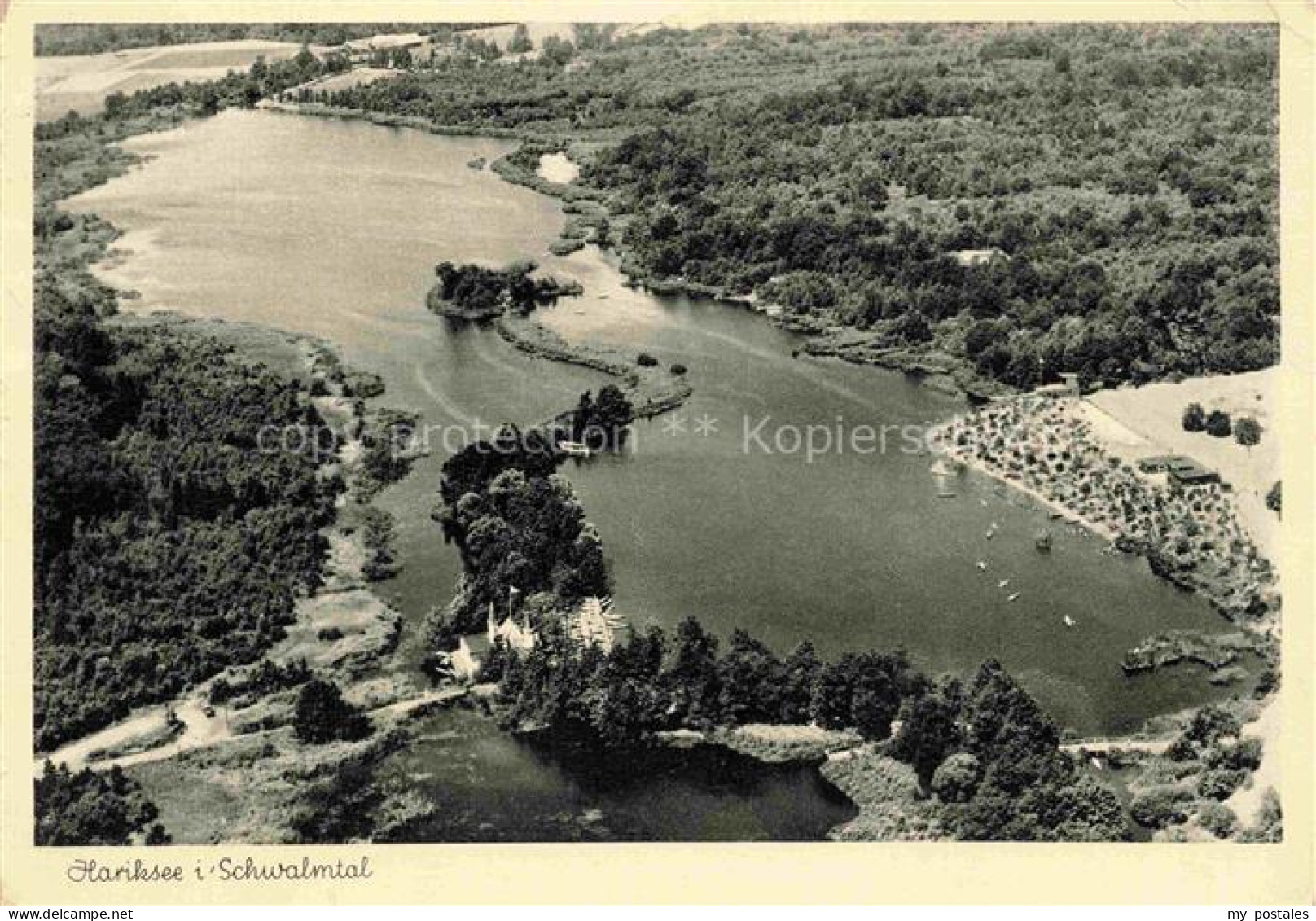 Hariksee Schwalmtal Viersen NRW Hariksee See Luftaufnahme Wald Segelboote Insel