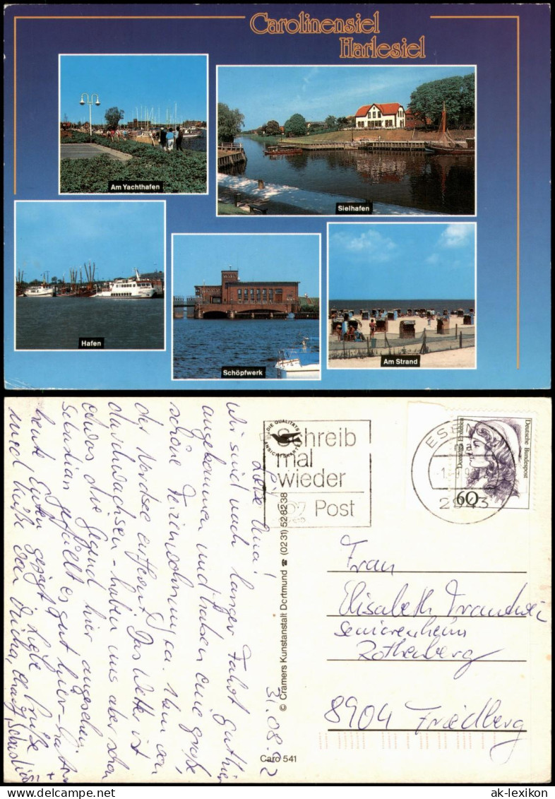 Harlesiel Wittmund  Carolinensiel Yachthafen Sielhafen Schöpfwerk 1992