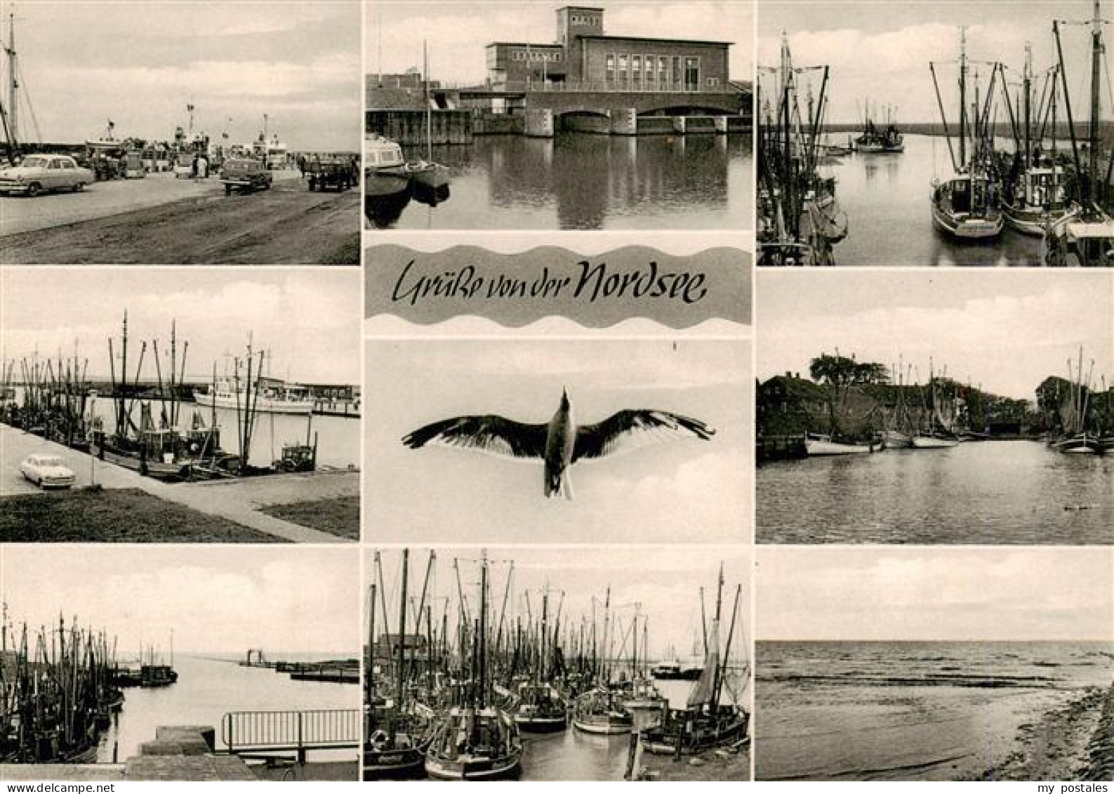 Harlesiel Wittmund Faehrbahnhof Schleuse Fischerhafen Teilansichten