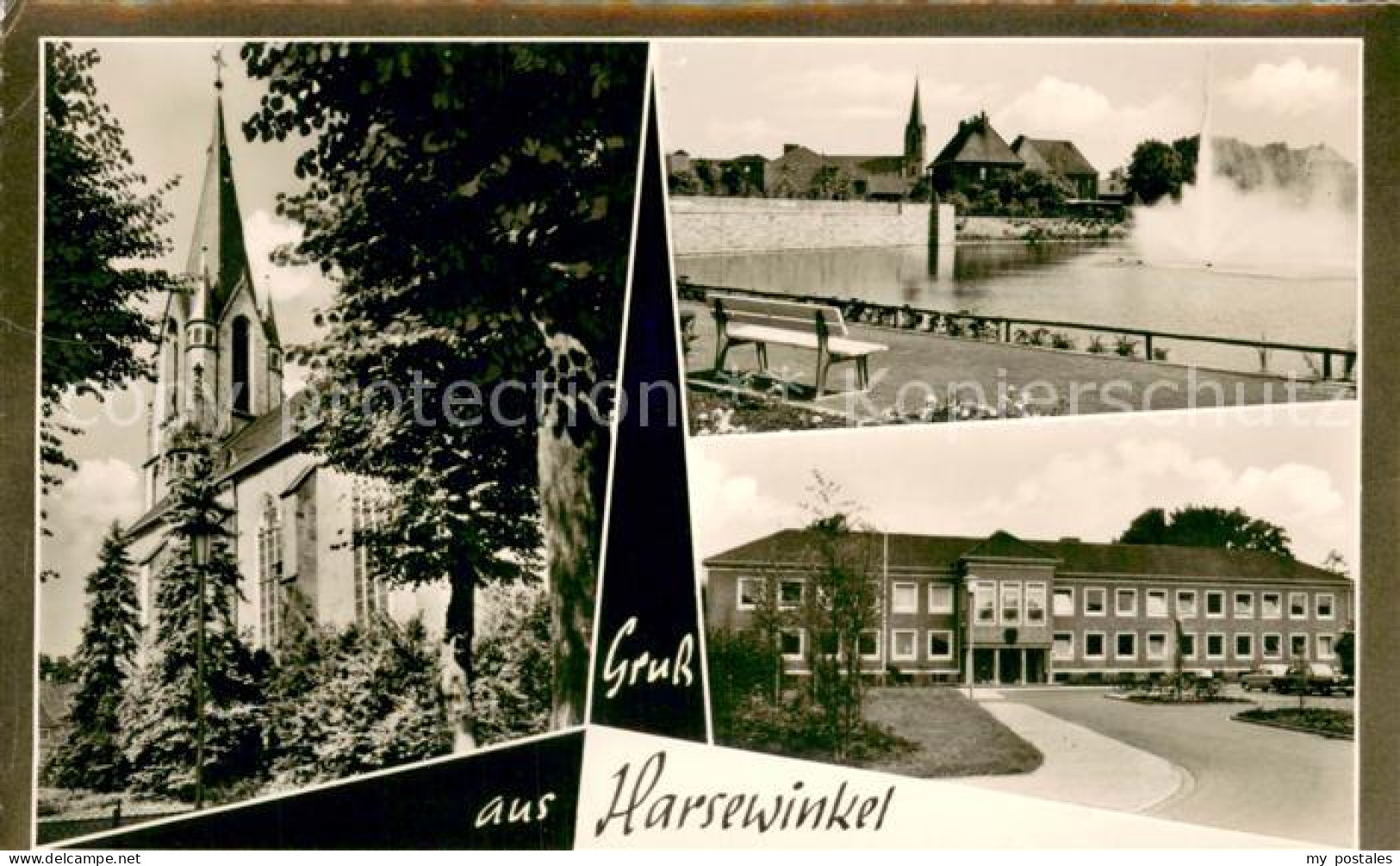 Harsewinkel Kath Pfarrkirche Stadtpark und Rathaus