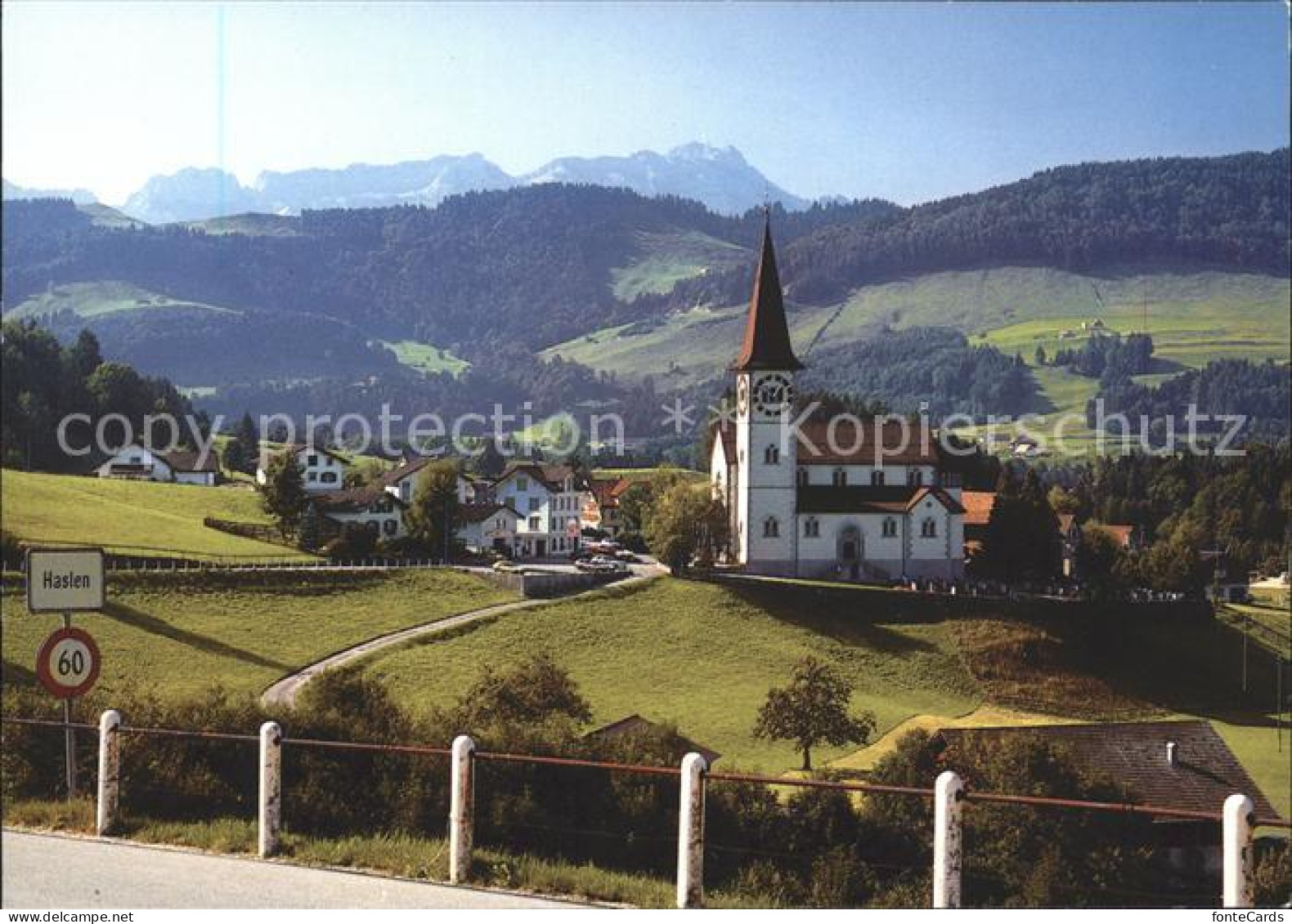Haslen AI Wallfahrtskirche Maria Hilf mit Saentis