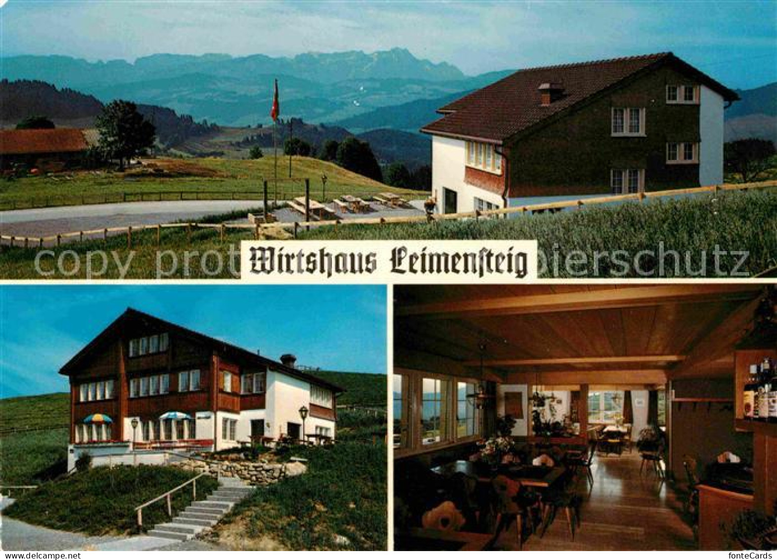 Haslen AI Wirtshaus Leimensteig Alpenpanorama