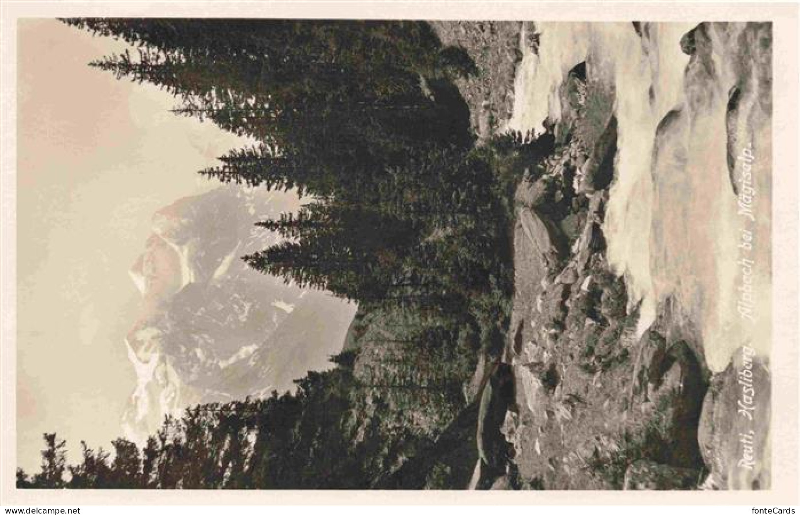 Hasliberg Reuti Hasliberg BE Alpbach Maegisalp Hasliberg Bergbach Nadelwald Schn