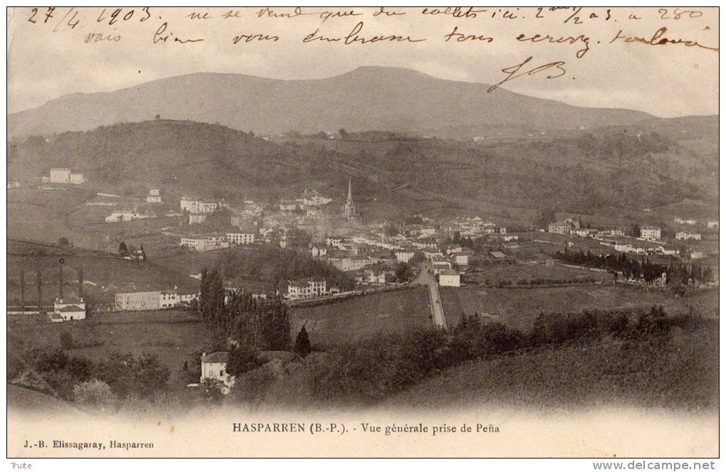 HASPARREN VUE GENERALE PRISE DE PENA  CARTE PRECURSEUR