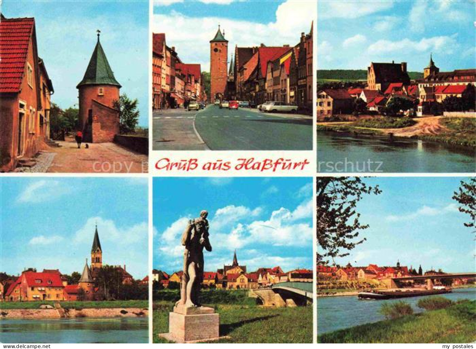 Hassfurt Main Bayern Turm Ortspartien Statue