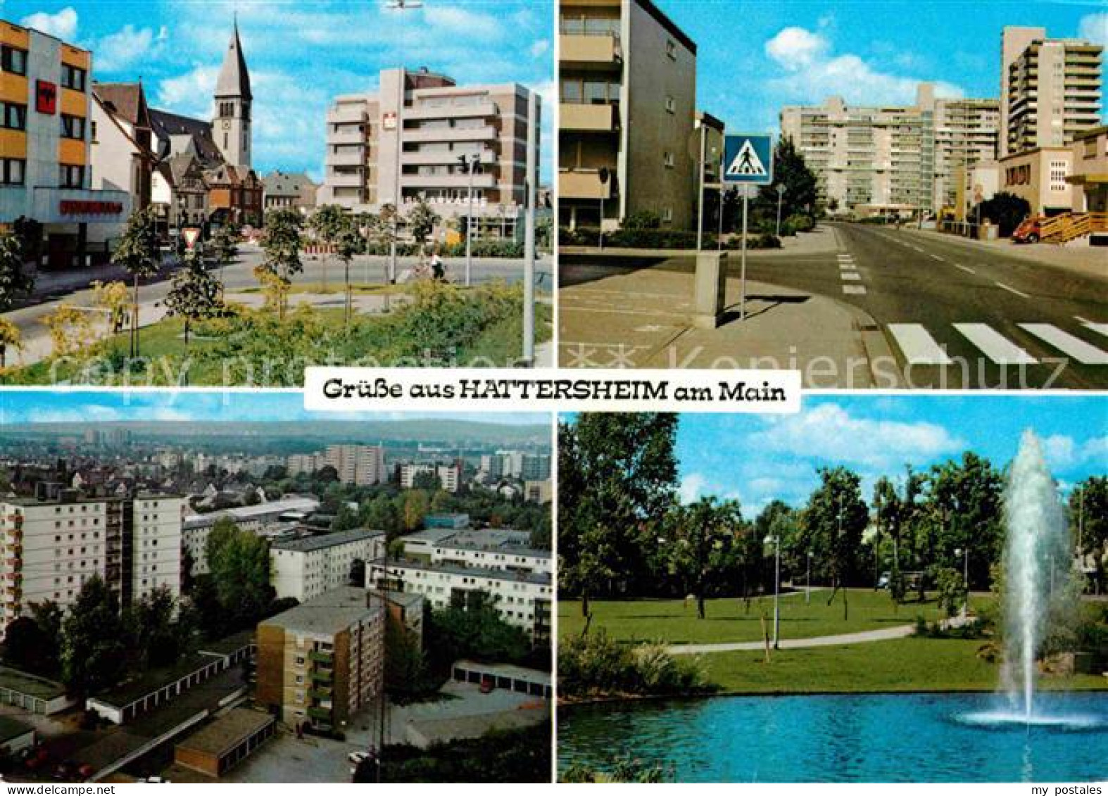 Hattersheim Main Innenstadt Hauptstrasse Park Teich Fontaene