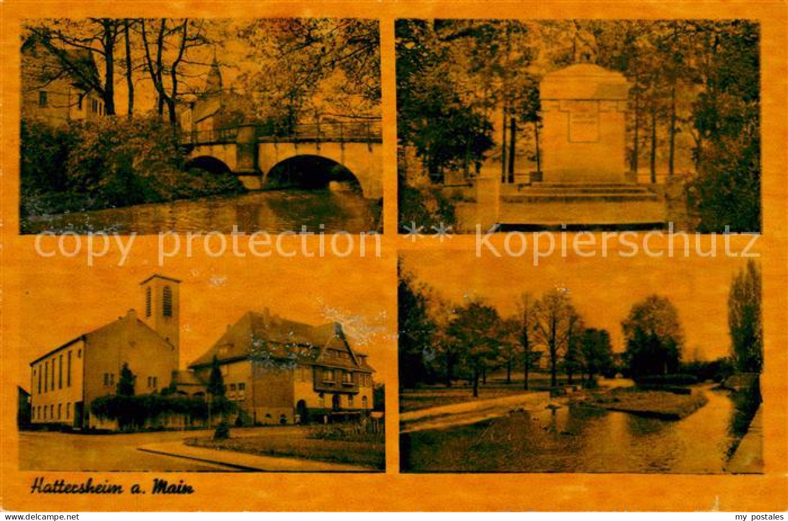 Hattersheim Main Mainpartie Gedenkstein Kirche