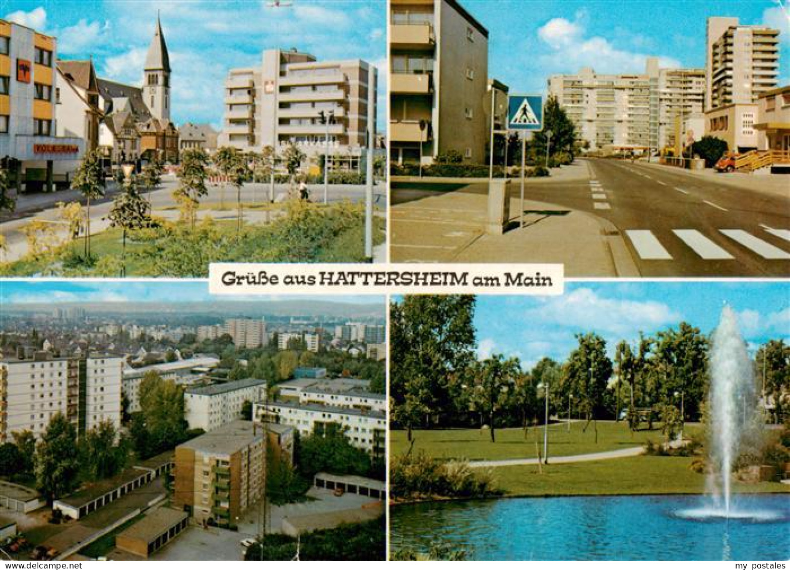 Hattersheim Main Ortsansichten Fontaene im Park