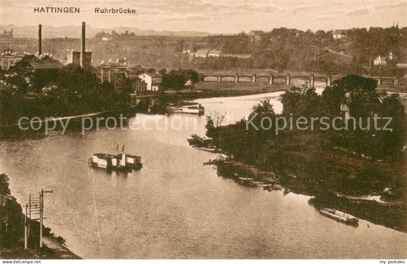 Hattingen Ruhr Ruhrbruecke Flussbadeanstalt