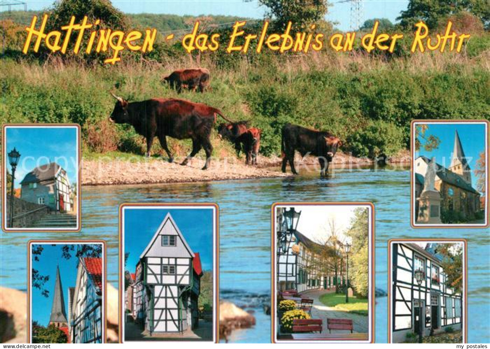 Hattingen Ruhr Teilansichten Fachwerkhaeuser Kirche